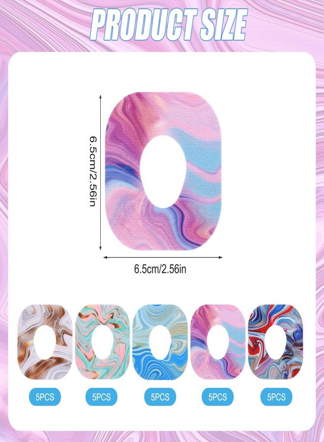 XIHIRCD 25pcs Adhesive Patches for Dexcom G7, Waterproof Sensor Patches Stickers Pre-Cut Sweatproof Breathable Sensor Cover Adhesive CGM Tape Overpatch Compatible with Dexcom G7 (Gradient) - Image 2